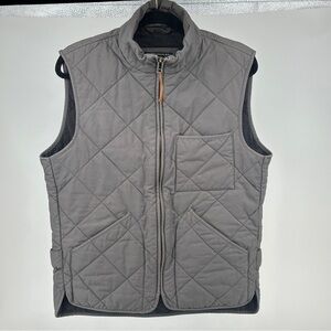 J Crew Men's Sussex Gray Quilted Vest Thermore Insulated Small EUC